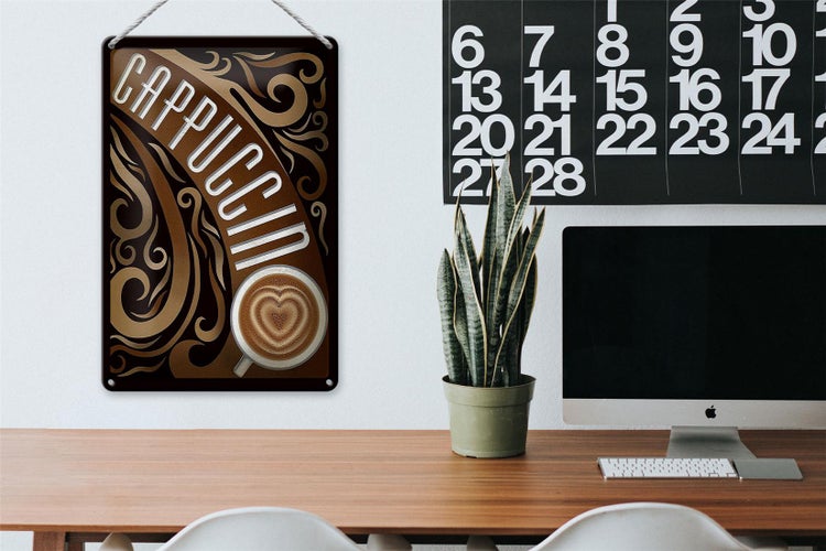 Blechschild Spruch 20x30cm Cappuccino Kaffee