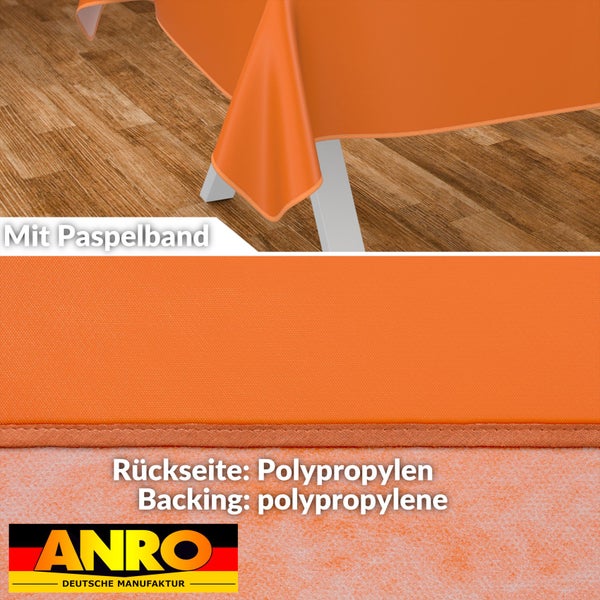 Tischdecke mit Paspelband und Polypropylen Rückseite
