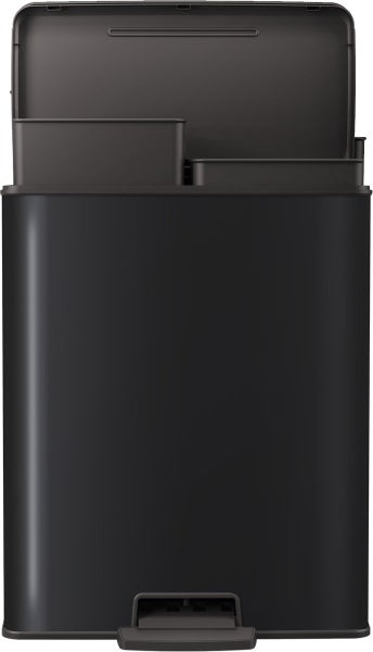 CURVER DECO DUO BIN Mülleimer, Kunststoff, Silber metallic, 2 x 26 L
