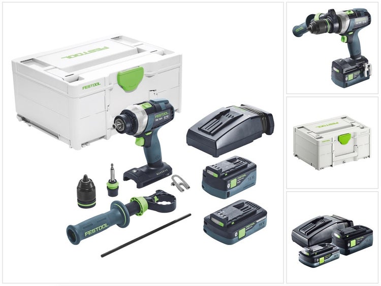 Festool TDC 18/4 5,0/4,0 I-Plus Akku Bohrschrauber 18 V 75 Nm ( 577649 ) Brushless + 1x Akku 4,0 Ah + 1x Akku 5,0 Ah + Ladegerät + Systainer