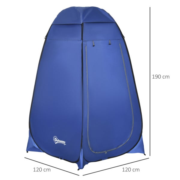 Outsunny Pop-up Duschzelt und Umkleidezelt mit Outsunny Logo, Maße 120 Zentimeter mal 120 Zentimeter mal 190 Zentimeter.