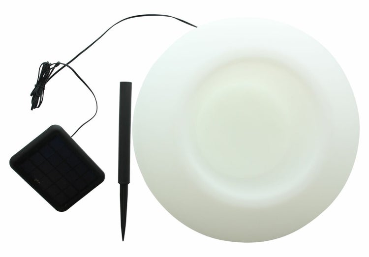 Dekoleidenschaft Solar LED Pflanzer Lights, weiß, moderne Leuchtdeko, Pflanztopf, Garten Leuchtkugel, Pflanzgefäß beleuchtet, Gartendeko für Draußen