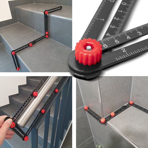 STAHLWERK 2 x 6-in-1 Multiwinkel-Messlineal aus Aluminium