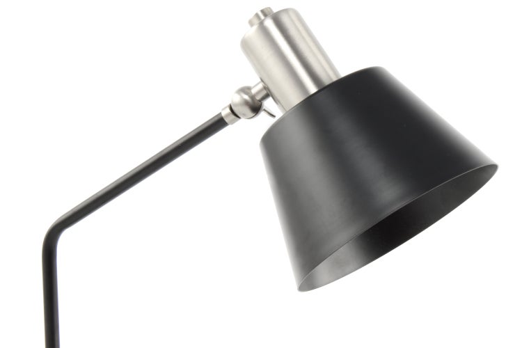 Minimalistische Tischlampe mit Kegel Schirm in Silber schwarz | Wohnzimmer Esszimmer Leuchte