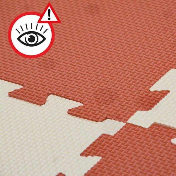1m² Bodenschutz Fitnessmatte - 4 Sportmatten 50x50x2cm Optische Mängel Lachs Beige