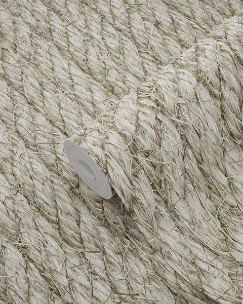 Nahaufnahme einer Tapetenrolle mit Seilmuster