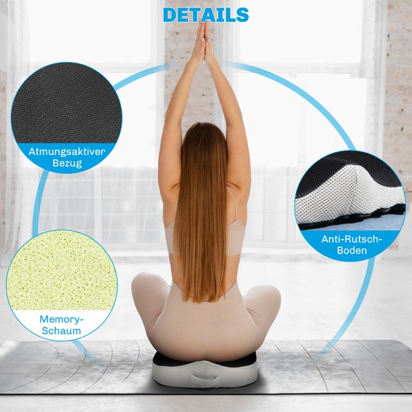 HOMCOM Orthopädisches Sitzkissen Ergonomisches Sitzkissen für Bürostuhl, Auto & Co., Steißbeinkissen aus Memory Schaum für Steißbein, Ischias, Hämorrhoiden Rückenschmerzlinderung, Schwarz