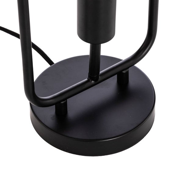 Lucande Tischlampe Tornike (Design, Modern) in Schwarz aus Metall (2 flammig E27) - Designer Tischleuchte Schreibtischlampe Nachttischlampe Wohnzimmerleuchte