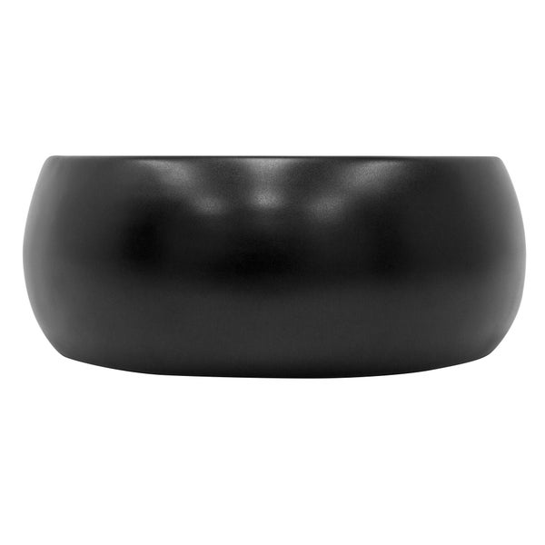ML-Design Waschbecken aus Keramik in Schwarz matt Ø 400 x 155 mm mit Ablaufgarnitur, Runde Aufsatzwaschbecken, Moderne Waschtisch, Waschschale Waschplatz Handwaschbecken, für Badezimmer / Gäste-WC