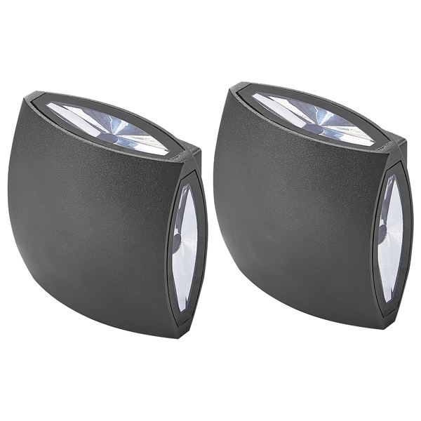 LED Außenwandleuchte 2er Set RAMAPO Schwarz