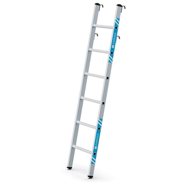 Aluminium Anlegeleiter mit sechs Sprossen und Zarges Logo