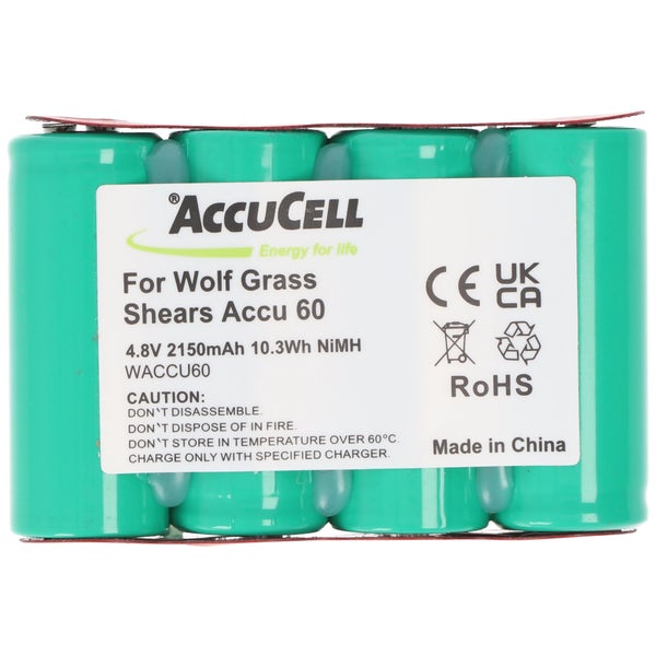 Akku passend für Wolf Rasenschere Accu 60, ACCU60, 4,8 Volt NiMH Akku 2150mAh