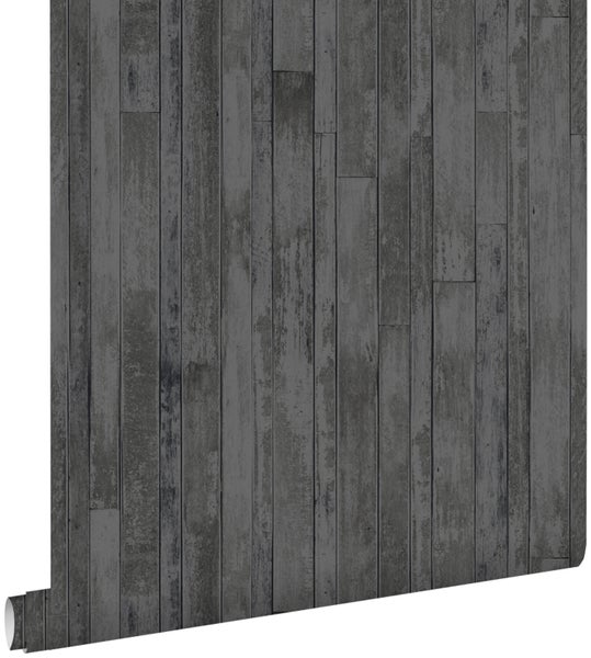 ESTAhome Tapete Holz-Optik Schwarz und Braun - 53 cm x 10.05 m - 128841