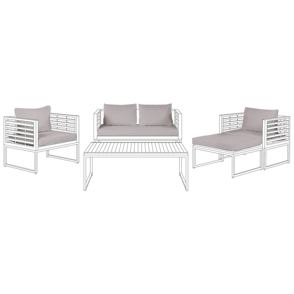 Outdoor Kissenbezug Set BERMUDA Grau