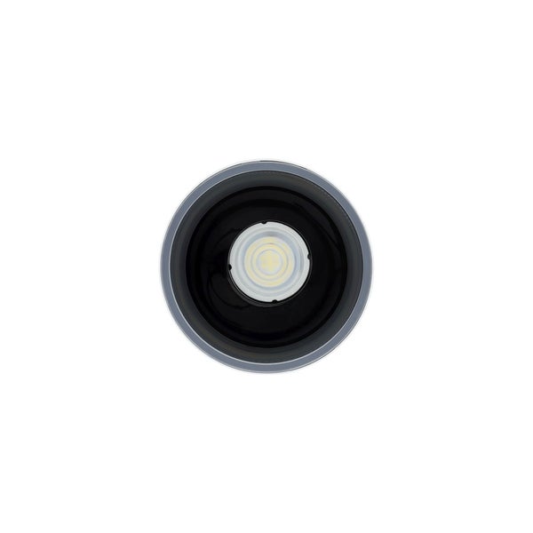 Runde LED-Einbauleuchte für die Decke mit schwarzem Innenring und sichtbarem Leuchtmittel.