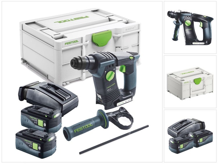 Festool BHC 18-Basic Akku Bohrhammer 18 V 1,8 J SDS Plus Brushless + 2x Akku 5,0 Ah + Ladegerät + Systainer