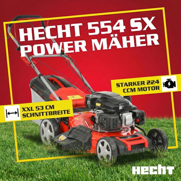 Hecht 554 SX Power Rasenmäher mit 53 Zentimeter Schnittbreite