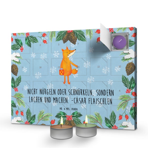 Mr. & Mrs. Panda Duftkerzen Adventskalender Fuchs Laterne - Blau Pastell