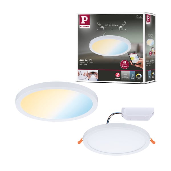 VariFit LED Einbaupanel Smart Home Zigbee 3.0 Areo IP44 rund 175 mm 13W 1200lm Tunable White Weiß dimmbar