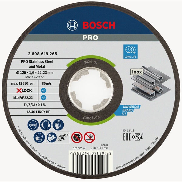 Bosch Pro Trennscheibe für Edelstahl und Metall, 125 x 1,6 x 22,23 Millimeter