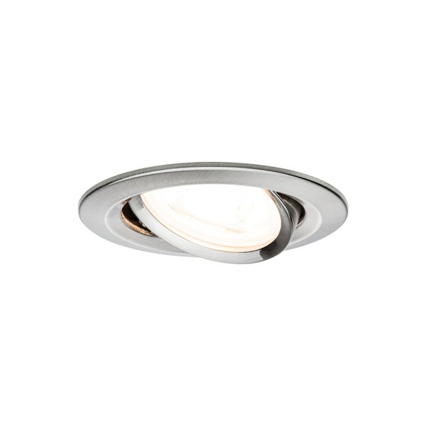 LED Einbauleuchte 3-Step-Dim Nova Basisset schwenkbar rund 84mm 50° GU10 3x6,5W 3x460lm 230V dimmbar 2700K Eisen gebürstet
