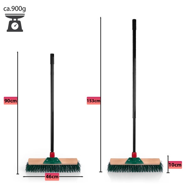 Kehrbesen mit Stiel in zwei verschiedenen Längen, Maße