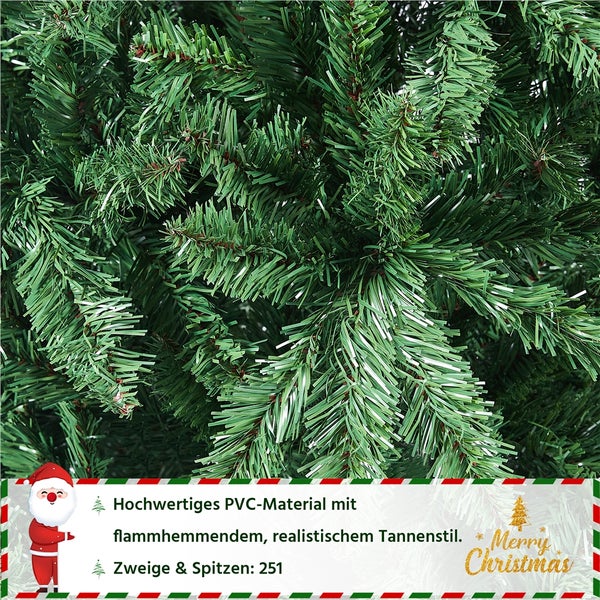 Detailaufnahme eines künstlichen Weihnachtsbaums mit grünen PVC-Nadeln