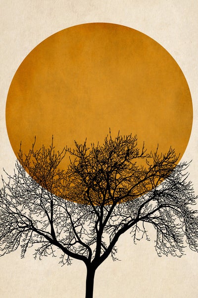 Illustration eines Baumes vor einem Kreis