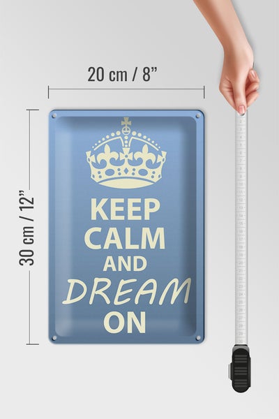 Blechschild Spruch 20x30cm Keep Calm and dream on