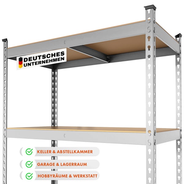 FLOORDIREKT Schwerlastregal Rhino - bis 1050 kg - Pulverbeschichtet - 180 x 90 x 45 cm Verzinkt
