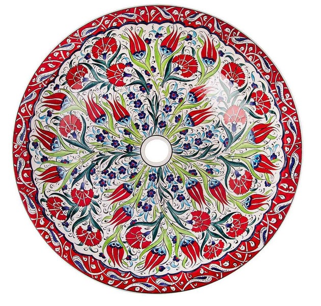 Keramikwaschbecken mit floralem Muster für das Badezimmer