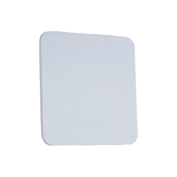 Moderne quadratische LED-Wandleuchte in Weiß mit abgerundeten Ecken.