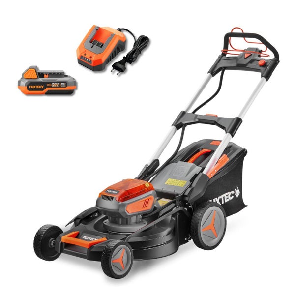 Akkurasenmäher mit Akku und Ladegerät