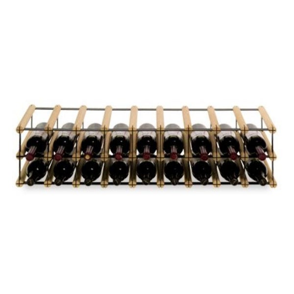 PROREGAL Modulares Weinregal Vinotega Mod Metal HxBxT 22,5 x 92,5 x 24,5 cm 9 x 2 Flaschen Massives Kiefernholz Natur