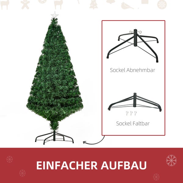 HOMCOM Weihnachtsbaum, Ø70 x H120 cm, Metall, Grün
