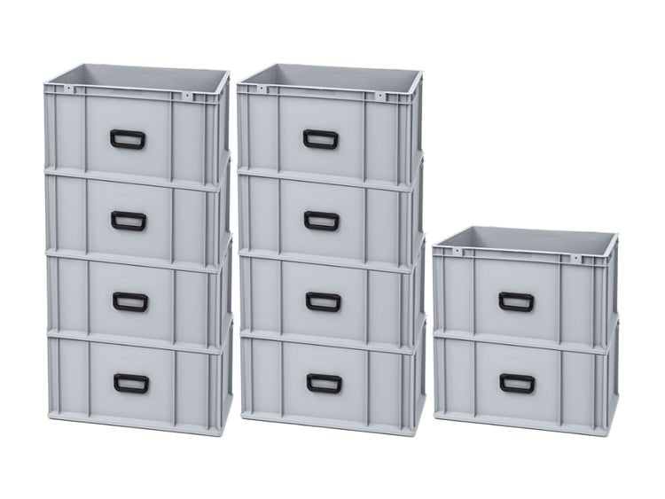 PROREGAL Spar Set 10x Eurobox Nextgen Portable Uno HxBxT 32 x 40 x 60 cm 65 Liter Eurobehälter Transportbox Transportbehälter Stapelbehälter