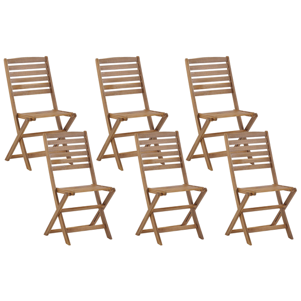 Gartenstuhl 6er Set TOLVE Akazienholz Braun