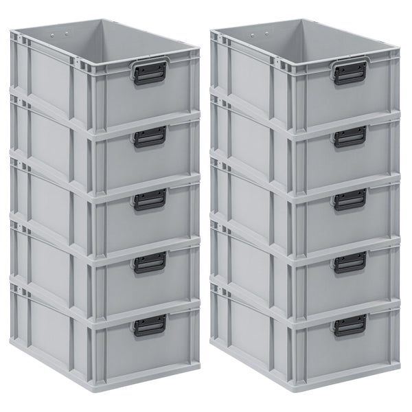 PROREGAL Spar Set 10x Eurobox Nextgen Portable Duo HxBxT 22 x 40 x 60 cm 44 Liter Eurobehälter Transportbox Transportbehälter Stapelbehälter