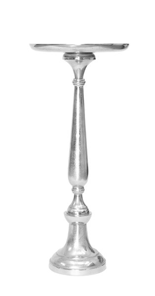 FRANK FLECHTWAREN | Säule Silber, Ø 34 x 78 cm, ohne Deko, METALL, ALUMINIUM