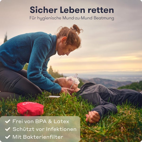 Beatmungsmasken Set (1x Erwachsene, 1x Kinder) - Beatmungsmaske Erste Hilfe - CPR Beatmungsmaske - Hygienischer Mund-zu-Mund Beatmung Schutz für Notfälle und Rettungseinsätze