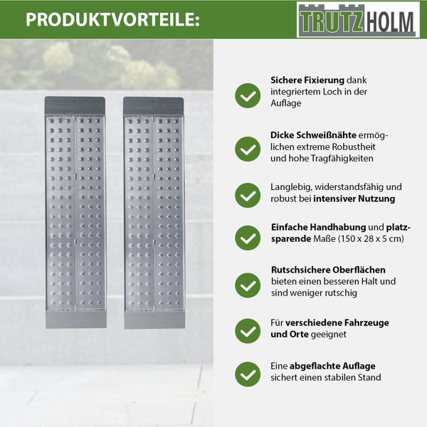 Trutz Holm Logo und Produktvorteile für Auffahrrampen