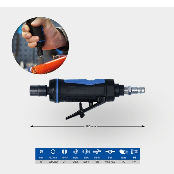 Druckluft-Micro-Stiftschleifer mit den technischen Daten