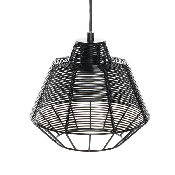Lucande Pendelleuchte Tinko (Retro, Vintage Antik) in Schwarz aus Aluminium (1 flammig E27) - Deckenlampe Esstischlampe Hängelampe Hängeleuchte Wohnzimmerleuchte