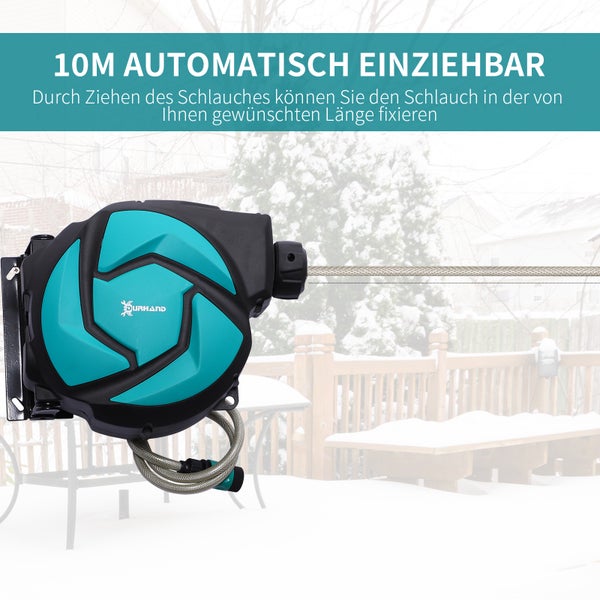 DURHAND Wandschlauchbox, L34 x B14 x H34 cm, Kunststoff, PVC, mehrfarbig