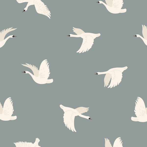 Nahtloses Muster mit fliegenden Schwänen