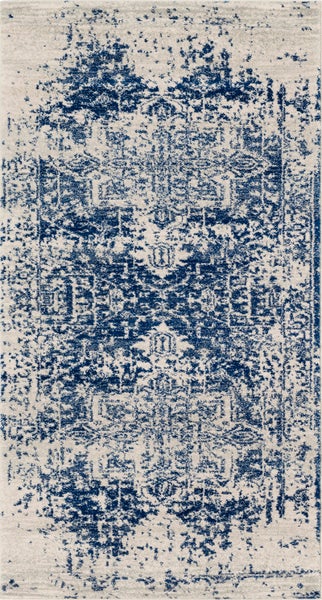 Vintage Orientalischer Teppich Blau/Weiß 80x150 cm JULIETTE