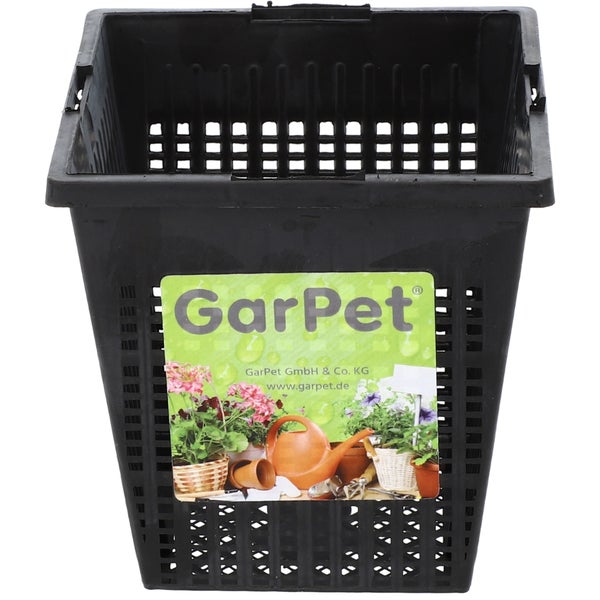 Schwarzer Pflanzkorb aus Kunststoff