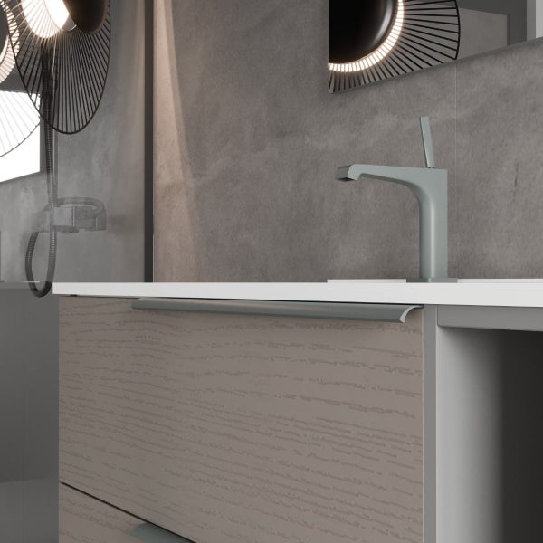 100x48cm Badmöbel-Set mit Waschbecken links, 4-teilig | New York