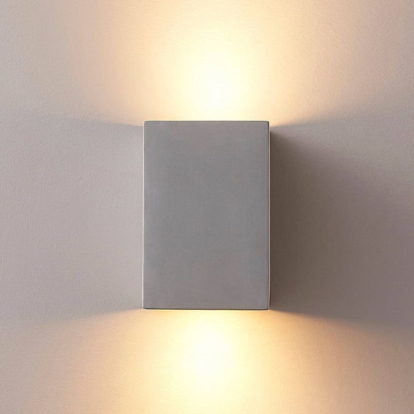 Lindby Beton Wandleuchte, Wandlampe Innen Gerda (Modern) in Alu aus (2 flammig GU10) - Wandstrahler Wandbeleuchtung Schlafzimmer / Wohnzimmer Licht nach oben & unten Flurleuchte