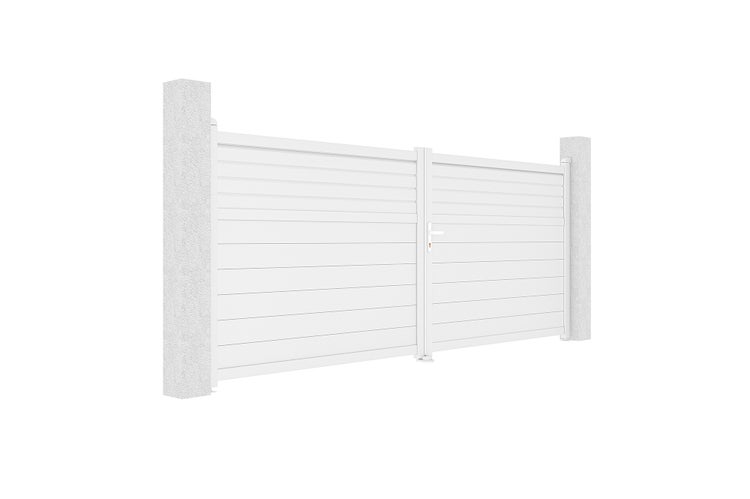 Flügeltor 4m CARPATIA H.160cm Weißaluminium + RANGER B150 Motorisierung